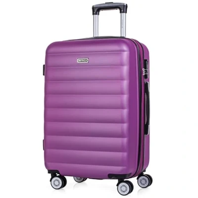 Immagine di ITACA Valigia Media da Viaggio Rigide. Trolley Medio con 4 Ruote. Materiale ABS Rigida in Offerta Resistente e Super Leggero 20 kg Lucchetto TSA 71260, Viola