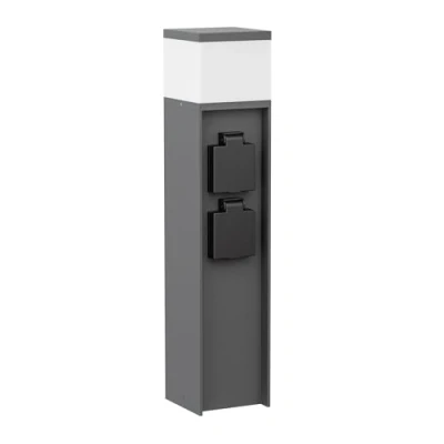 Immagine di ledscom.de Paletto luminoso PODEL per esterni, 39cm, antracite, 2 prese, incl. lampadina G9, 596lm, bianco