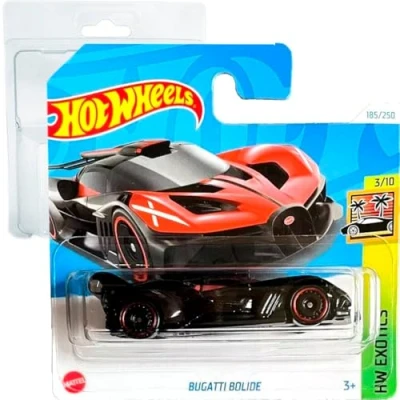 Immagine di Hot Wheels Bugatti Bolide HW Exotics 3/10 (185/250) HTF08 Rosso 2024 + Protector Short Card Frikimonkey