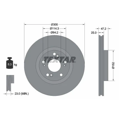Immagine di TEXTAR PRO 92140903 Disco freno HONDA: Accord 7 Limousine, Tourer