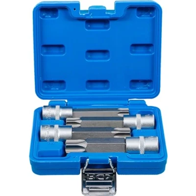 Immagine di Juego de puntas vaso entrada 12,5 mm (1/2&quot;) perfil en T (para Torx) con perforación 4 piezas