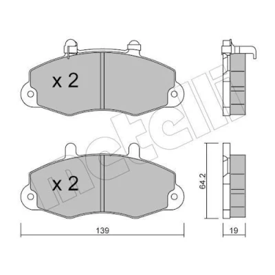 Immagine di METELLI 22 0194 1 Kit pastiglie freno con segnalatore acustico usura FORD: Transit Mk4 Camion pianale/Telaio, Van, Bus
