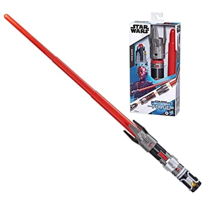 Immagine di Star Wars Lightsaber Forge Sciabola a Luce Rossa Estensibile Darth Maul Giocattolo Personalizzabile per Gioco di Ruolo dai 4 Anni in su