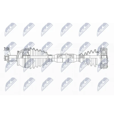 Immagine di NTY NPW VW 165 Albero motore / Semiasse Assale anteriore Dx 729 Cambio manuale a 5 marce VOLKSWAGEN: Polo V Hatchback, AUDI: A1 Hatchback