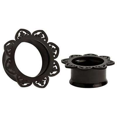 Immagine di KUBOOZ Acciaio Inox Orecchio Piercing Flesh Tunnels Doppio Flared Barella Sella 8 20mm, inossidabile, senza pietra