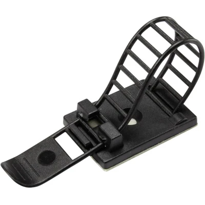 Immagine di Supporto di fissaggio autoadesivo avvitabile con fascetta fissaggio, nero, Tru Components 1206772 WCT 85, 25 pz.