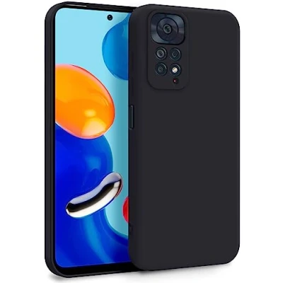 Immagine di MyGadget Cover per Xiaomi Redmi Note 11 11s Custodia in Silicone Morbido a Doppio Strato Case con Protezione Fotocamera &amp; Fodera Interna Antigraffio Nero