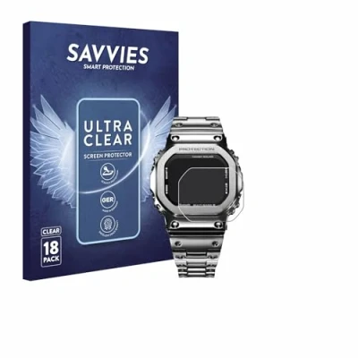 Immagine di savvies (18 Pezzi Pellicola Protettiva per Casio G Shock GMW B5000D 1ER Protezione Schermo Trasparente
