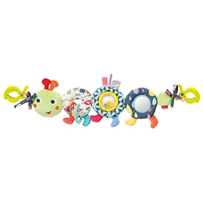 Immagine di Fehn Catena per carrozzina Fehn, mobile bambini con figura di un simpatico bruco, giocattolo da appendere in modo flessibile, neonati e 0+ mesi