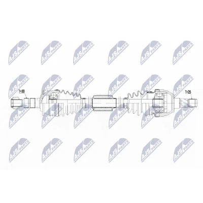 Immagine di NTY NPW PL 071 Albero motore / Semiasse Assale anteriore Dx 993mm OPEL: Astra J Hatchback