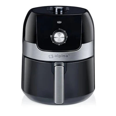 Immagine di alpina Airfryer Friggitrice ad aria calda da 3,5 l, 1400 W, temperatura regolabile 80 a 200 C, per 3 5 persone, forno con timer fino 60 minuti, lavabile in lavastoviglie, metallo, colore: