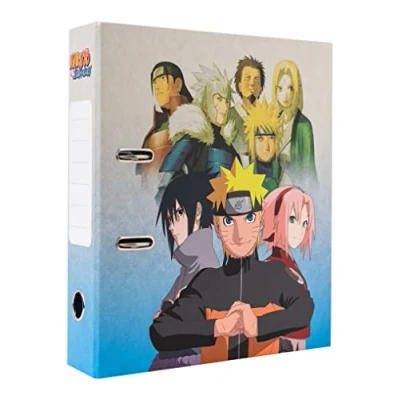 Immagine di Grupo Erik: Raccoglitore a leva A4 Naruto, 2 anelli A4, copertina rigida, 33,5 x 28,5 7cm, Registratore Raccoglitore, Cartella Portadocumenti, carte anime