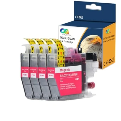 Immagine di OGOUGUAN Caidi Cartuccia d&#039;inchiostro compatibile LC3219 LC3217 LC3219XL LC 3219XL LC3219XLM LC3217M (4 Pack magenta) Sostituzione per Brother MFC J5330DW J6530DW J6930DW J5335DW