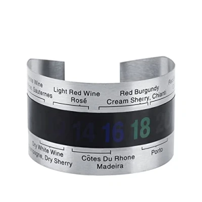 Immagine di Termometro per vino Sensore bracciale birra temperatura del in acciaio inossidabile, della bottiglia