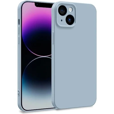 Immagine di MyGadget Cover per iPhone 14 Plus Custodia in Silicone Morbido a Doppio Strato Case con Protezione Fotocamera &amp; Fodera Interna Antigraffio Azzurro
