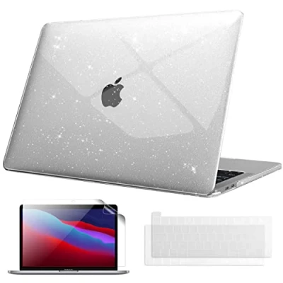 Immagine di FINTIE Custodia Compatibile con MacBook Pro 13&quot; M2/M1 (2022 2016) A2338/A2289/A2251/A2159/A1989/A1706/A1708 Cover Rigid Guscio Case 2 Tastiera &amp; 1 Proteggi Schermo, Shining Transparent