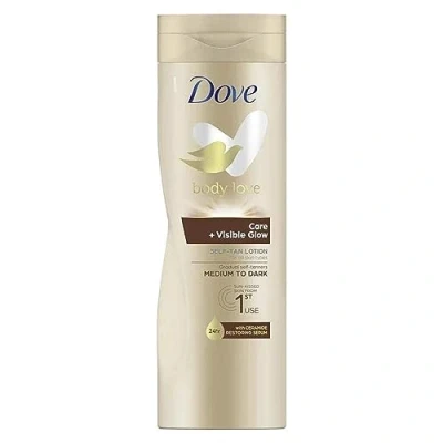 Immagine di Dove Visible Glow Medium to Dark Lozione abbronzante graduale per pelle baciata dal sole autoabbronzante tutti i tipi di 6 x 400 ml