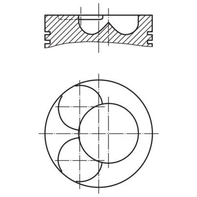Immagine di MAHLE ORIGINAL 028 06 02 Pistone 81,51mm al cilindro 1, 2, per 1 2 con porta fascia elastica, canale raffreddamento