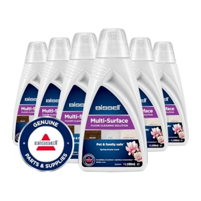 Immagine di BISSELL Detergente Multisuperficie Pavimenti per Laminati, Piastrelle e Tappeti 6 x 1L Aroma Brezza Primaverile Ideale CrossWave, SpinWave HydroWave 3932