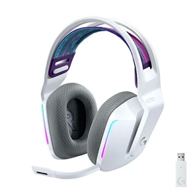 Immagine di Logitech G733 LIGHTSPEED Gaming Cuffie On Ear Senza fili (via radio) 7,1 Surround Bianco regolazione del volume