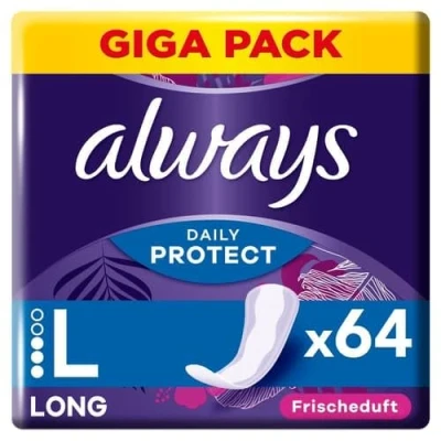 Immagine di Always Daily Protect Salvaslip lungo, 64 pezzi, con profumo fresco, comfort nucleo assorbente