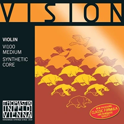 Immagine di Thomastik corda per violino 4/4 Vision Re nucleo sintetico, rivest. pure argento, media