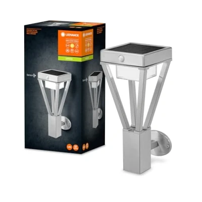 Immagine di LEDVANCE ENDURA SOLAR BOUQUET WALL SENSOR 36,5cm applique solari con rilevatore di movimento, per esterni 3 modalità funzionamento, 6W, 3000K, 200 550 Lumen, IP44, argento