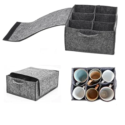 Immagine di DuneDesign Portabicchieri in Feltro per Camper 28x21 Porta Bicchiere da Barca Accessori Portatazze Salvaspazio Ripiano Portatazzine Roulotte Caravan Tazze