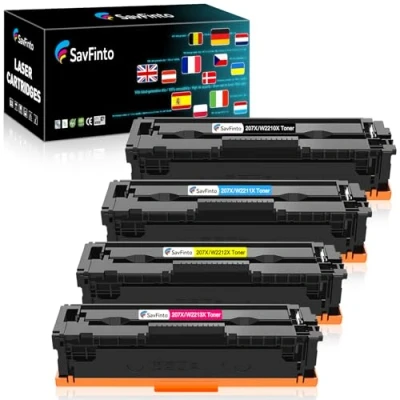 Immagine di SavFinto 207X Cartuccia Toner Multipack Compatibile per HP 207A Color Laserjet Pro MFP M283fdw M283fdn M282nw M255dw M255nw (1 Nero, 1 Ciano, Magenta, Giallo, 4 Pack)
