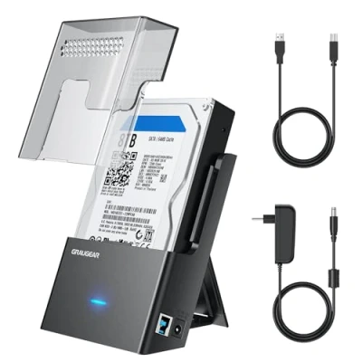 Immagine di GRAUGEAR Docking station per disco rigido SATA da 3,5 pollici, 2,5 alloggiamento hard disk USB 3.0 USAP Adattatore C con G 3502 AC