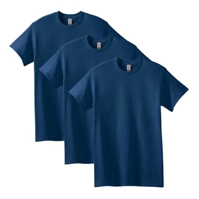 Immagine di Gildan T Shirt In Cotone Heavy, Modello G5000, Uomo, Blu (Navy), XL (Pacco da 3)
