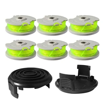 Immagine di Eyoloty WA0014 WA0037 bobina di filo adatta per decespugliatore Worx WG184E WG184 WG168E WG168 WG190 WG191, ricambio, lunghezza 6 m, Ø 2 mm (6 bobine + tappi)