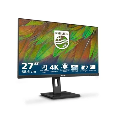 Immagine di Philips 27B1N3800 Monitor Ultra HD da 27 pollici, altezza regolabile, altoparlanti, Adaptive Sync (3840x2160, 60 Hz, 2x HDMI 2.0, 1x DisplayPort 1.4, Hub USB) nero