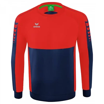Immagine di Erima Six Wings Felpa, Unisex Bambini, Multicolore (New Navy/Rosso), 152