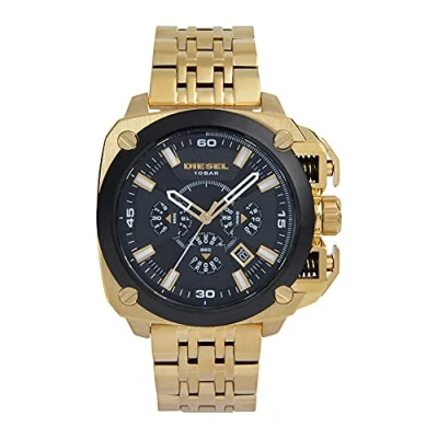 Immagine di Diesel Orologio Bamf da uomo, movimento cronografo al quarzo, cassa in acciaio inossidabile dorata 55 mm con bracciale inossidabile, DZ7378
