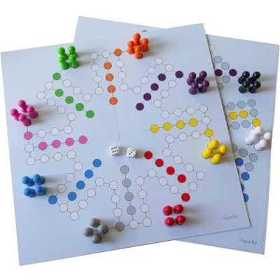 Immagine di Spieltz Party Ludo, XL Ludo gioco per molti giocatori (anteriore 8 persone, retro 10 persone) (XL, 2 edizione)