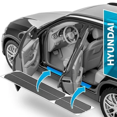 Immagine di uProtect Battitacco Auto AntiGraffio Pellicola per Hyundai Kona 1 (I) OS I 2017 2023 Protezione Accessori Tuning Portiera Filo A Carbone
