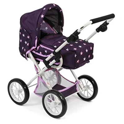 Immagine di Bayer Chic 2000 Passeggino Combinato per Bambole Leni, Colore Stelle Viola, 64 x 37 68 cm, 560