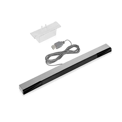 Immagine di WICAREYO Barra sensore USB per Wii U, a infrarossi IR Ray Motion Sensor Ricevitore console e U con stabile stan