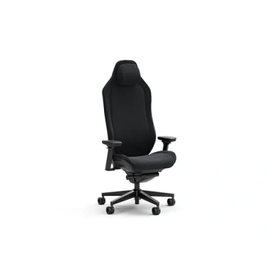 Immagine di Fractal Design Refine Alcantara Dark Gaming Chair Ergonomic Office Desk Functionality with 4D Adjustable Armrests, High Back Support, Lumbar Cushion, and Premium Fabric