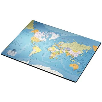 Immagine di Esselte Sottomano da scrivania con mappa del mondo, 40 x 63,5 cm