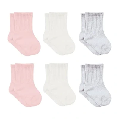 Immagine di Cotone 6 paia di calzini per neonati da 0 a Mesi 3 anni Stopper senza cuciture bambini ragazzi ragazze, Colore: rosa.,