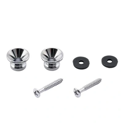 Immagine di Musiclily Chitarra Bottoni Tracolla Attacchi Metallo Strap Buttons End Pin per Elettrica Acustica Basso Ukulele, Cromato (2 Pezzi)
