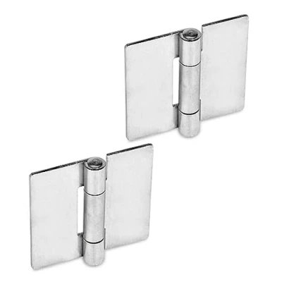 Immagine di Ganter Normelemente GN 136 NI 50 A Cerniere in lamiera Acciaio Inox, Argento, Länge: 50mm x 50mm, Set di 2 Pezzi