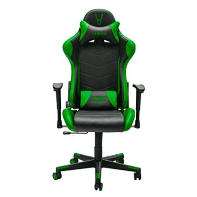 Immagine di Woxter Stinger Station Sedia da Gioco, Axle in Acciaio, Gas Aumento di Classe 4, Ergonomico, Braccioli 2D, Alt/Incl Regolabile, Rinforzo MD Schiuma, Racing, Cuscino Lombare/Cervicale