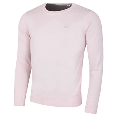 Immagine di Calvin Klein Maglione da uomo con scollo rotondo in morbido cotone, Colore: rosa., XXL
