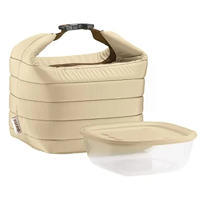 Immagine di Guzzini Set Borsa Termica con Contenitore Salvafreschezza On The Go, Argilla, 22 x 18 h22 cm, 19.6 h7 1400 cc