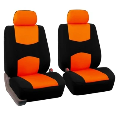 Immagine di FH GROUP Set Anteriore Piatto Tessuto Coperture Sedili Auto Arancione