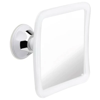 Immagine di Specchio da Doccia Antiappannante per Rasatura con Ventosa, Senza Adesivo Portatile Barba in Plastica Infrangibile, Fogless Shower Mirror 16cm x (Bianco)