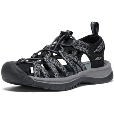 Immagine di Keen Damen Trekkingsandalen Sandalen Wanderschuhe Whisper 1028815 Schwarz BLACK/STEEL GREY Polyester Keenfushion EVA Sandali da trekking, Donna